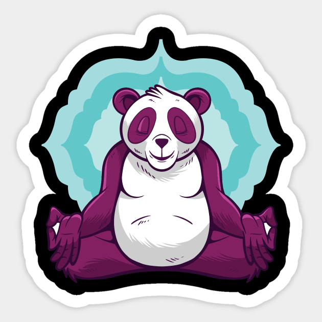 Panda yoga meditation funny Sticker by Midoart